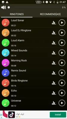 Loud Ringtones android App screenshot 1